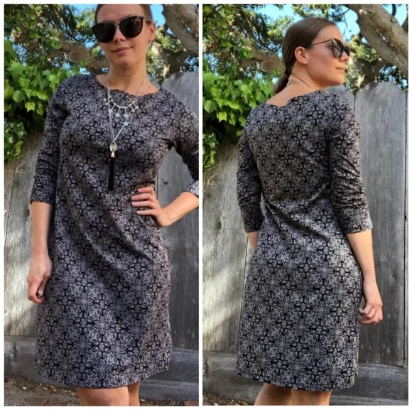 Soybu Classic Black Grey Geometric Floral Dress Medium - Picture 11 of 11